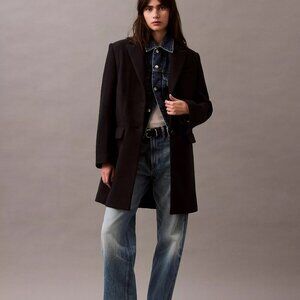 NWT Calvin Klein Tailored Single Breasted Coat S